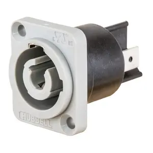 HBLPMODGY Receptacle 25 Amp, Power Out, Panel Mount, Gray Divided